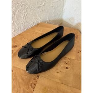 J. CREW Black Ballet Flats with Cap Toe Size 8